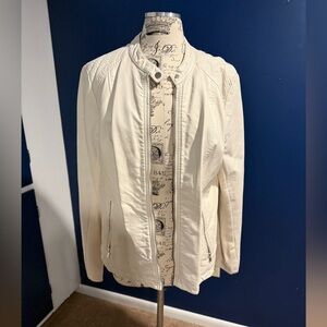 Women’s winter white faux leather jacket